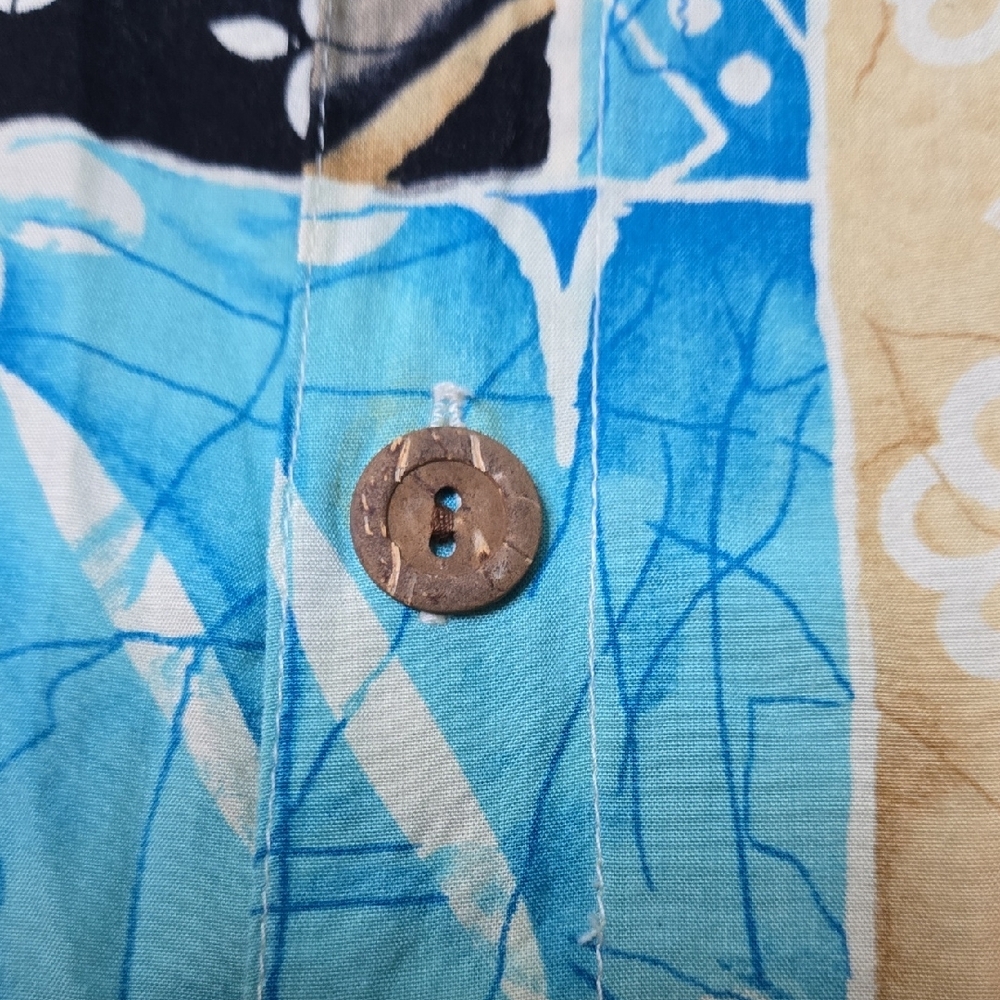 Pineapple Moon 100% Rayon Colorful Patchwork Butt… - image 4